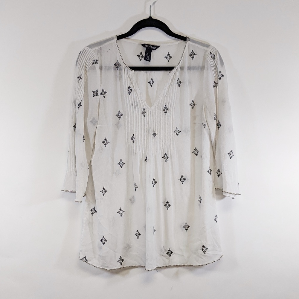 White House Black Market | Sheer blouse | size 10